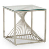 Andreas 22\" Modern Glass Top End Table - Silver with Chrome Metal Base