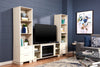 Antoni 62” TV Stand with Crystal Ember Firebox - White 