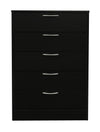 Arlo Bedroom Chest of Drawers, 5-Drawer, 23.6\"W x 36.2\"H, Made in Canada - Black