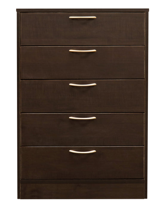 Arlo Bedroom Chest of Drawers, 5-Drawer, 23.6\"W x 36.2\"H, Made in Canada - Espresso Brown