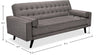 Avery Linen-Look Fabric Futon - Grey 