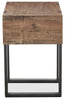 Manchester End Table - Industrial style End Table in Rustic Brown Wood and Steel