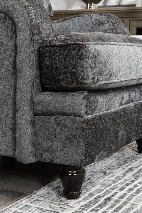 Made in Canada Bellmont 38\" Chenille Fabric Chair with Wood Legs - Charcoal Grey