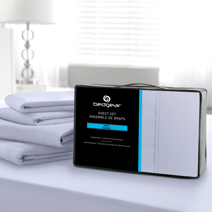BEDGEAR Basic 3-Piece Twin XL Sheet Set - Mist