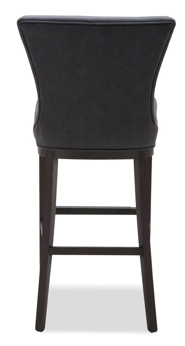 Quinn Barstool with Vegan Leather Fabric, 30\"H - Grey
