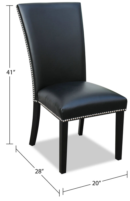 Cami Dining Chair with Vegan-Leather Fabric - Black