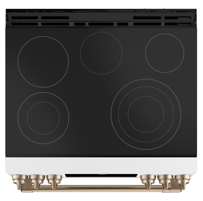 Cafe 5.7 Cu. Ft. Smart Electric Range with True European Convection and Self Clean Racks - Matte White - CCES700P4MW2
