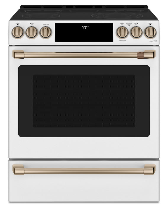 Cafe 5.7 Cu. Ft. Smart Electric Range with True European Convection and Self Clean Racks - Matte White - CCES700P4MW2