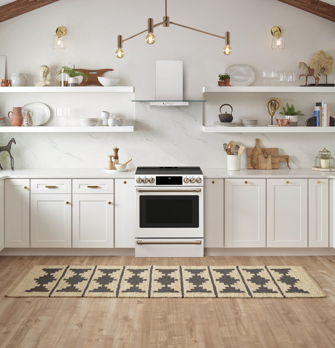 Cafe 5.7 Cu. Ft. Smart Electric Range with True European Convection and Self Clean Racks - Matte White - CCES700P4MW2