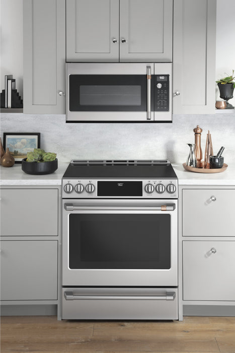 Cafe 5.7 Cu. Ft. Smart Induction Range with True European Convection and Self Clean Racks - Stainless Steel - CCHS900P2MS1
