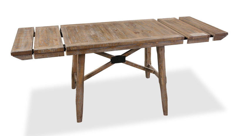 Cedar 7pc Dining Set with Table & 6 Chairs, Pine Wood, Trestle-Base, 72.07\"W - Brown