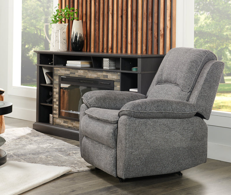 Chandler 37\" Chenille Fabric Reclining Chair - Grey