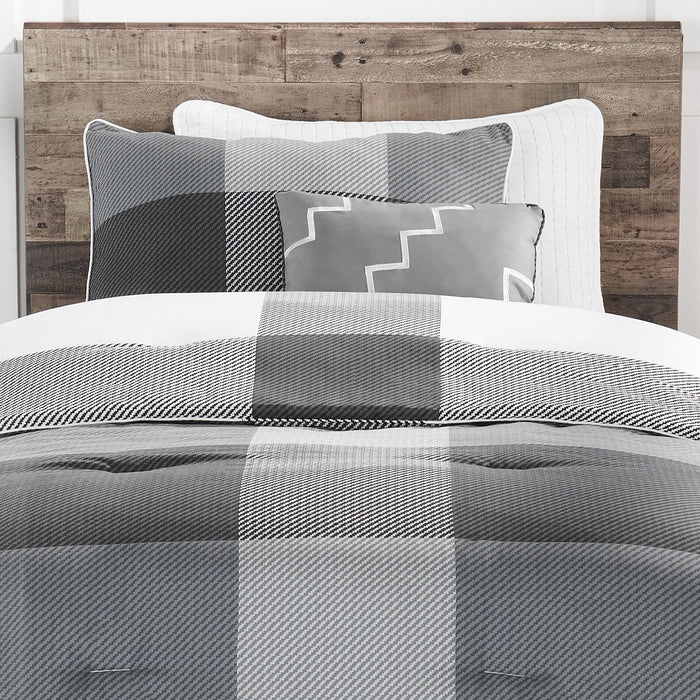 Charlie 4-Piece Full/Queen Comforter Set - Grey