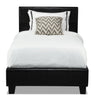 Chase Twin Bed – Brown - Contemporary style Bed in Brown Pine Solids and Faux Leather
