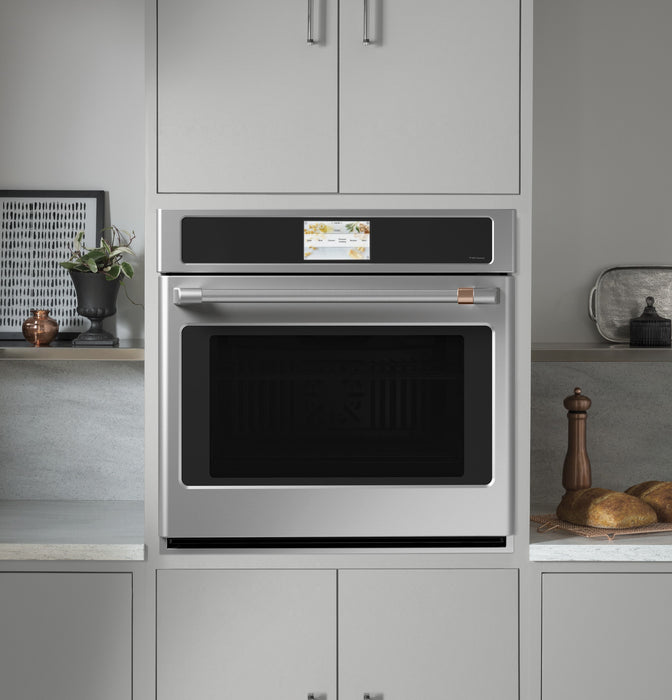Cafe 30\" 5 Cu. Ft. Electric Wall Oven with True European Convection with Self Clean Racks - Stainless - CTS70DP2NS1