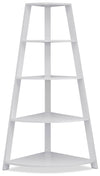 Ana 24\" Corner Bookcase with 4 Open Shelves - White