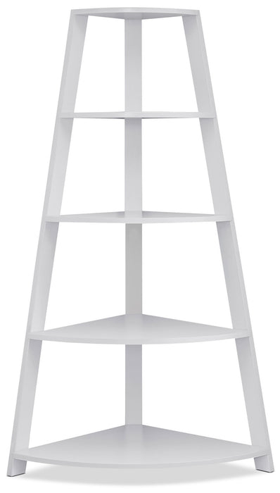 Ana 24\" Corner Bookcase with 4 Open Shelves - White