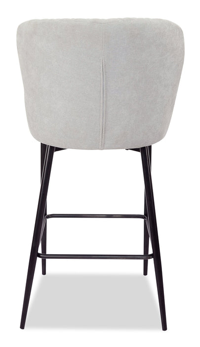 Demi Counter-Height Stool with Velvet-Like Fabric, Metal - Taupe