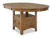 Dena Dining Table with 42-60"W Extension, Round  - Oak Brown