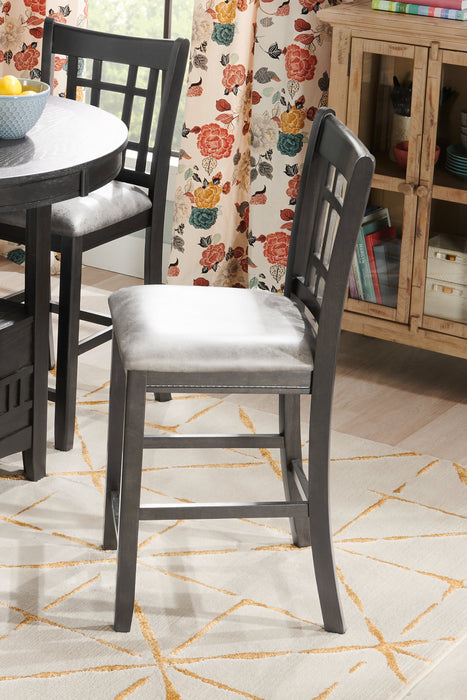 Dena Counter-Height Dining Chair with Vegan-Leather Fabric - Grey
