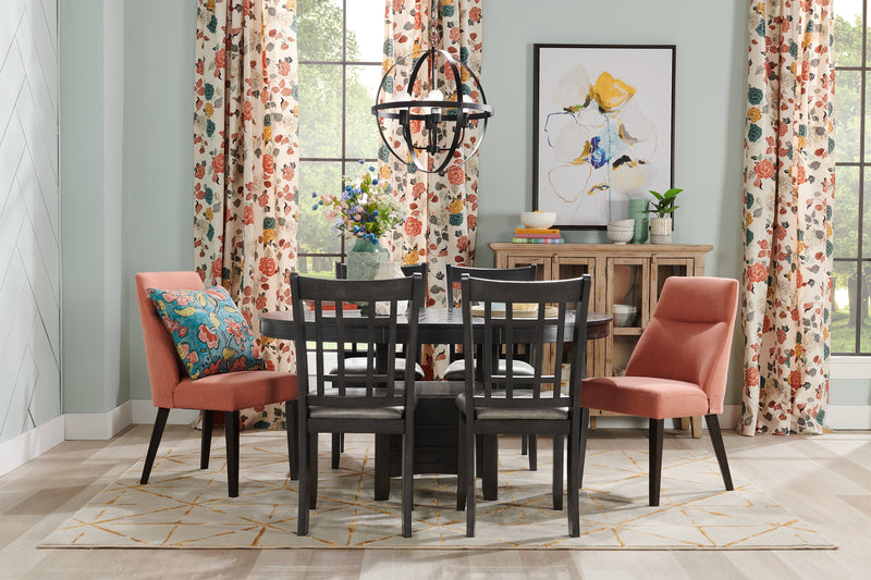 Dena Dining Chair with Vegan-Leather Fabric - Grey