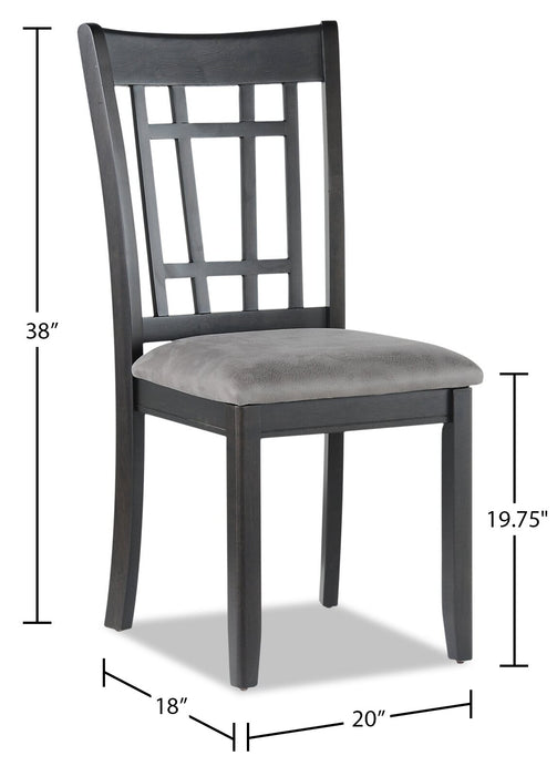 Dena Dining Chair with Vegan-Leather Fabric - Grey