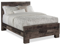 Derekson Panel Bed with Headboard & Frame, Grey - King Size