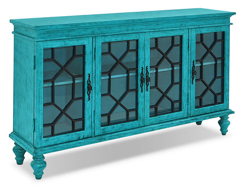 Rigolet 60" 4-Door Accent Cabinet - Blue