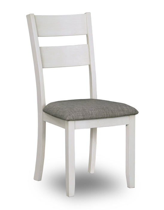 Echo 7pc Dining Table Set with Table & 6 Chairs, Storage Drawers, Trestle Base, 70\"W - White/Grey