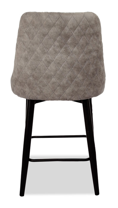 Eden Counter-Height Stool with Linen-Look Fabric, 25\"H, Metal - Grey