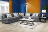 Evolve Linen-Look Fabric Modular Armless Chair - Charcoal 