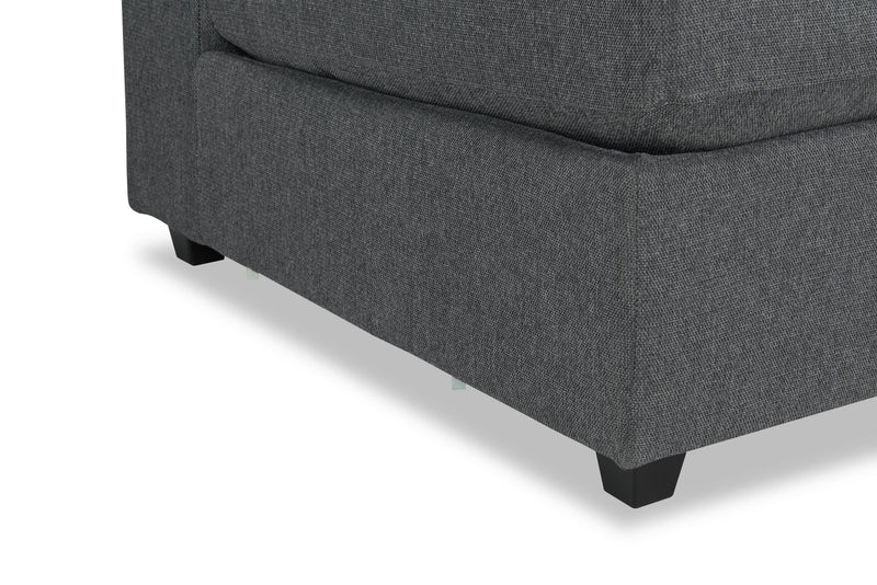 Scott Living Evolve Modular 39.5\" Linen-Look Fabric Armless Chair with Feather Down Cushions - Charcoal Grey