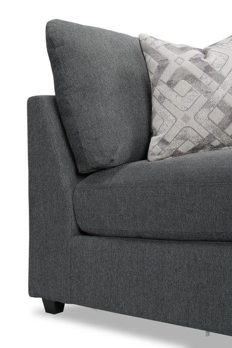 Scott Living Evolve Modular 39.5\" Linen-Look Fabric Armless Chair with Feather Down Cushions - Charcoal Grey