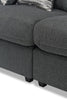 Evolve Linen-Look Fabric 5-Piece Modular Sectional with 4 Armless Chairs - Charcoal 