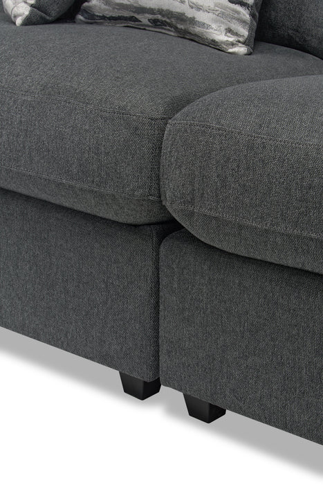 Scott Living Evolve Modular 5-Piece Linen-Look Fabric Armless Sectional with Feather Down Cushions - Charcoal Grey