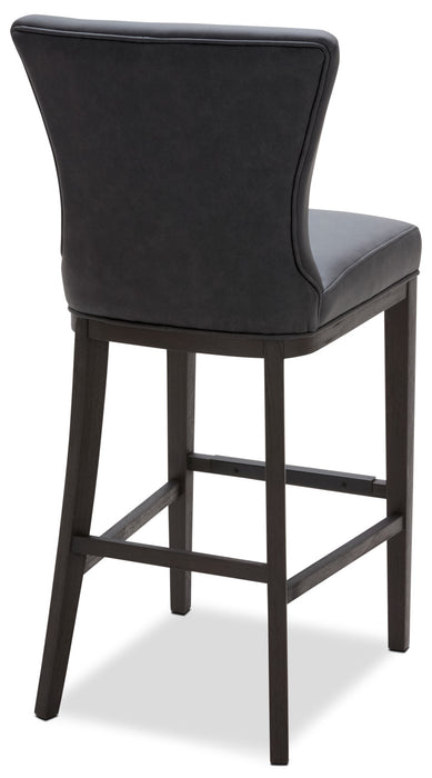 Quinn Barstool with Vegan Leather Fabric, 30\"H - Grey