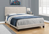 Tara Queen Bed – Beige - Contemporary style Bed in Beige Rubberwood and Polyester Linen