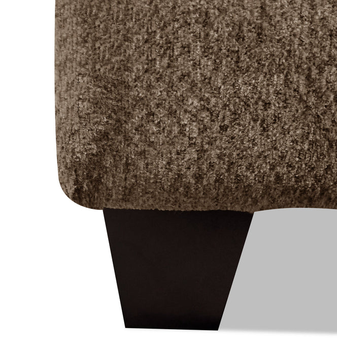 Made in Canada Febe 64\" Chenille Fabric Condo Size Loveseat with Flared Arms and Accent Pillows - Brown