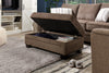 Febe Chenille Ottoman - Brown 