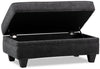 Febe Chenille Ottoman - Charcoal