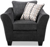 Febe Chenille Condo Chair - Charcoal
