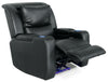 Cato Leather-Look Fabric Power Recliner with Power Headrest – Black - Contemporary style Chair in Black