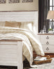 Willowton Queen Bed - Country style Bed in White Engineered Wood and Laminate Veneers