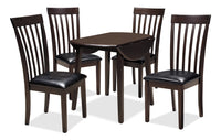 Hammis 5pc Drop-Leaf Dining Set with Table & 4 Chairs, 36