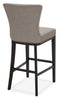 Quinn Bar Stool – Taupe - Contemporary style Bar Stool in Taupe Rubberwood and Bonded Leather