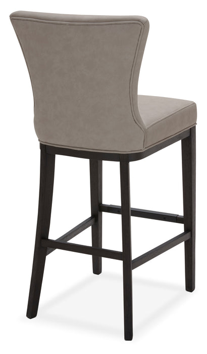 Quinn Barstool with Vegan Leather Fabric, 30\"H - Taupe
