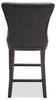 Quinn Counter-Height Stool – Grey - Contemporary style Bar Stool in Grey Rubberwood and Bonded Leather