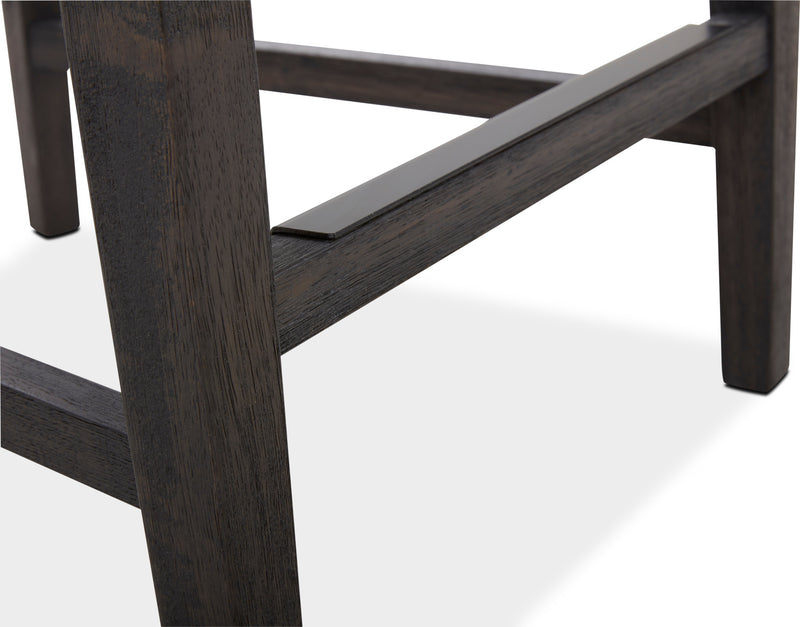 Quinn Counter-Height Stool with Vegan Leather Fabric, 26\"H - Grey
