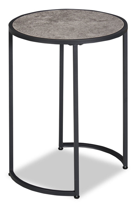 Jacki 18.25\" Chairside Table - Grey Stone-Look