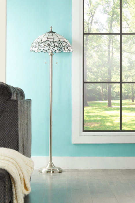 Jasmin 63\" Tiffany Style Hand-Blown Glass Floor Lamp